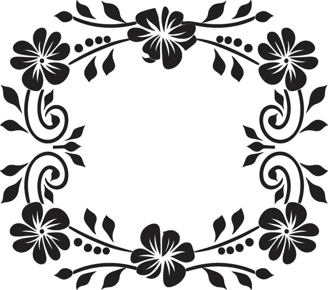 Geometric Petal Design Floral Black Pattern Floral Tessellations Geometric Tile Icon vector