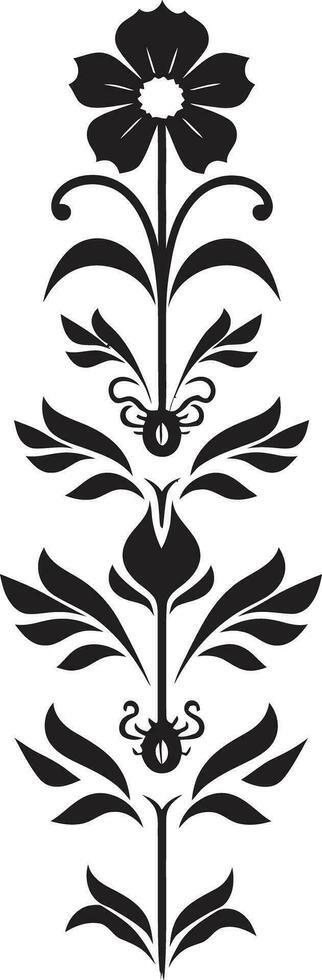 Rustic Blossom Borders Decorative Line Icon Whispered Petal Embrace Floral Border Emblem vector