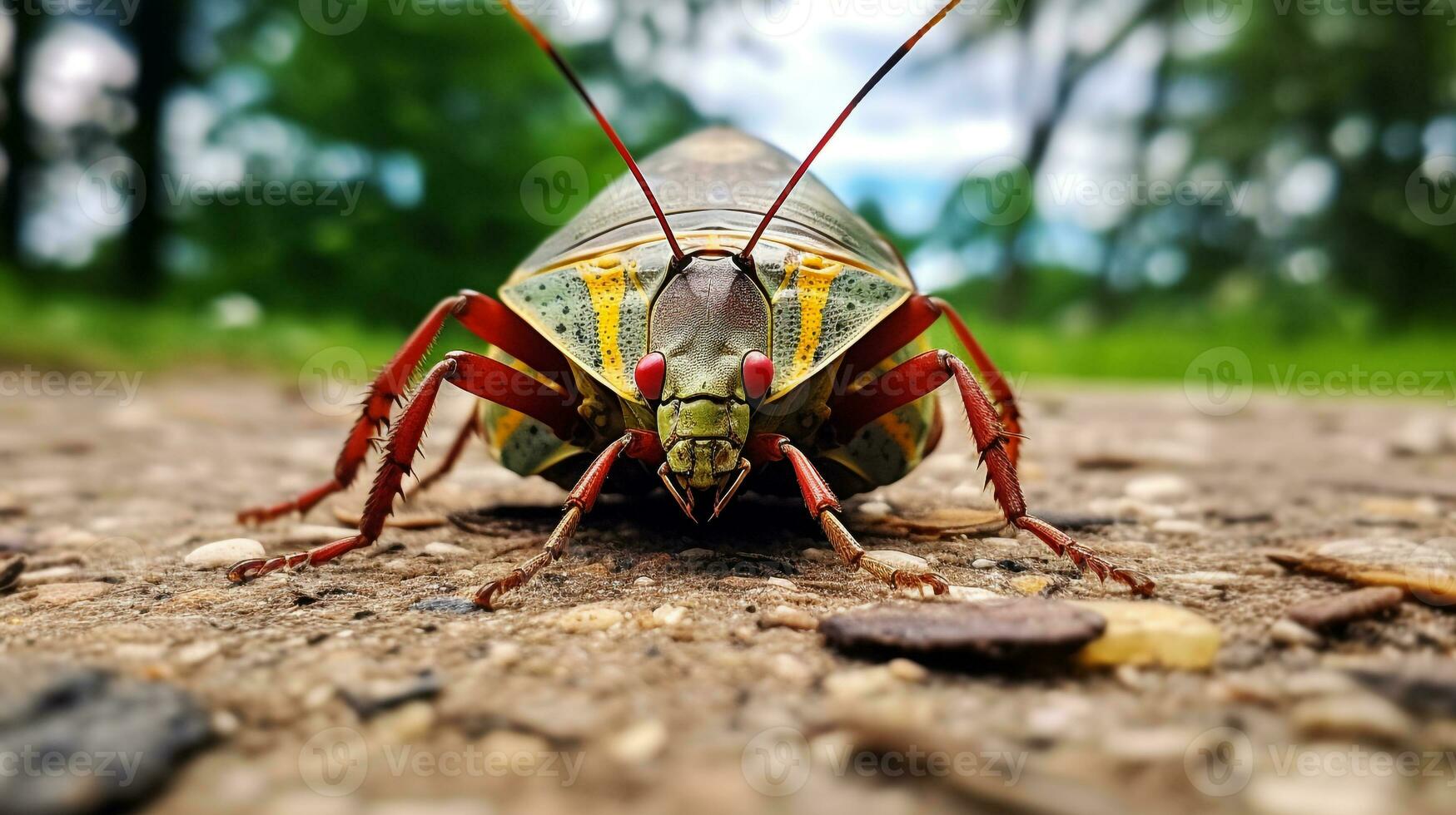 AI generated Photo of Shield Bug on a ground. Generative AI
