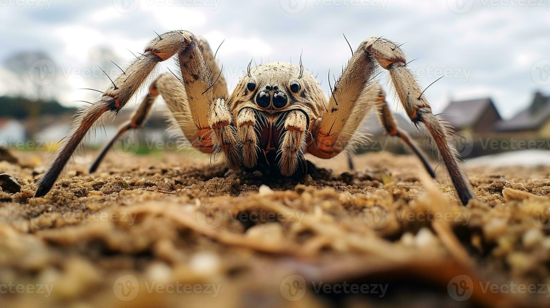 ai generado foto de araña en un suelo. generativo ai