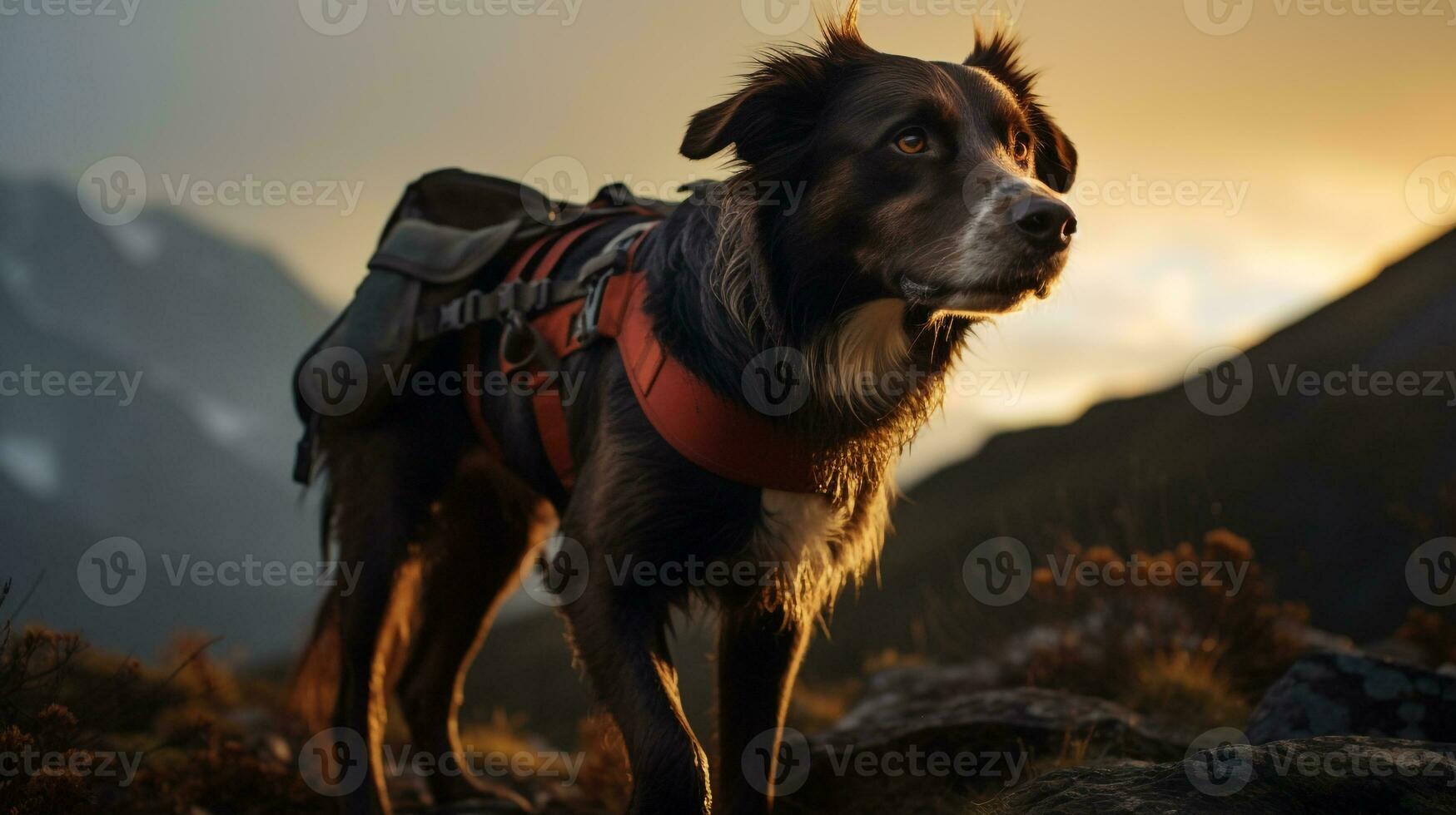 AI generated Photo of a determined search and rescue dog. Generative AI