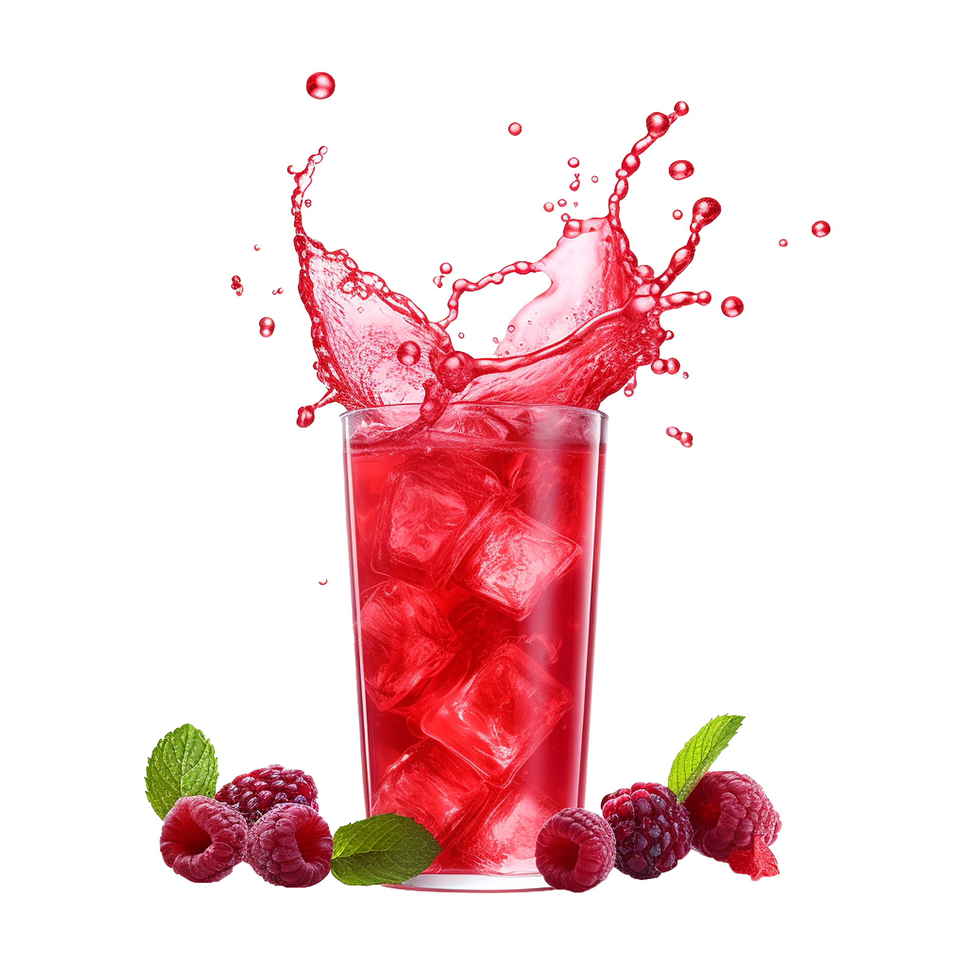 AI generated Realistic glass of red juice isolated on transparent