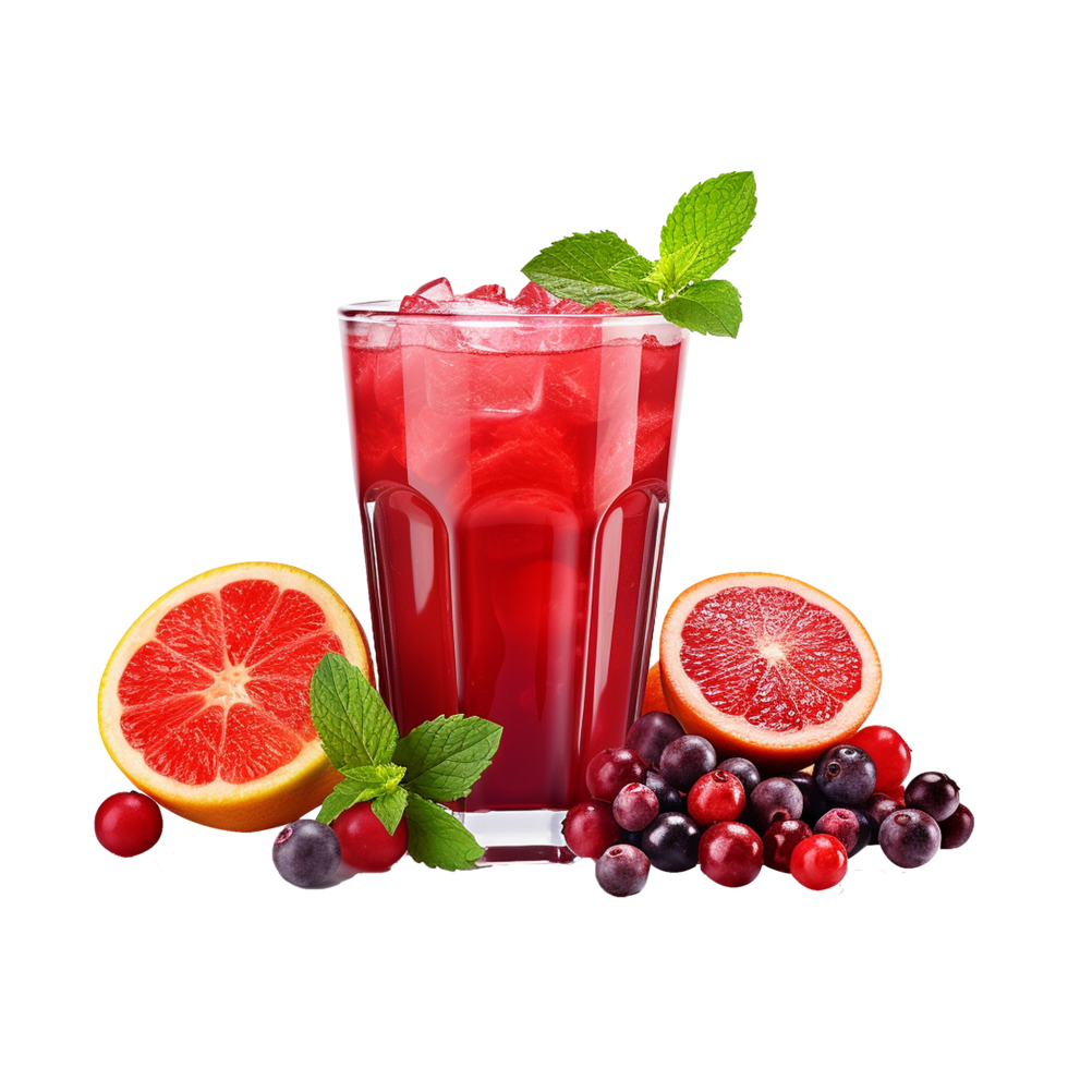 AI generated Realistic glass of red juice isolated on transparent