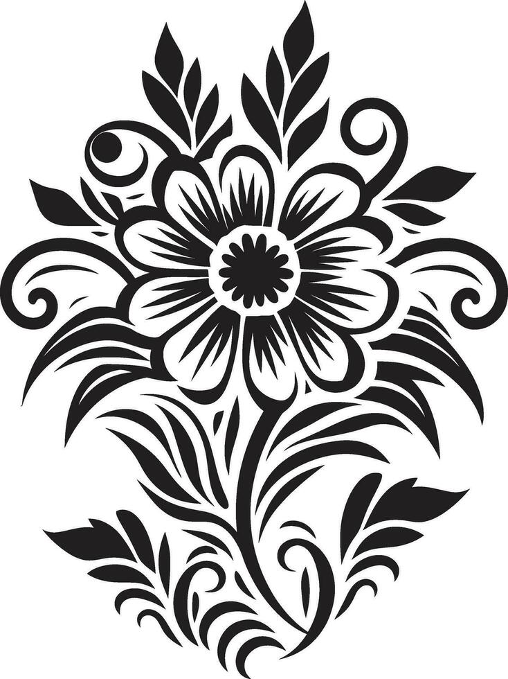 Ethnic Craftsmanship Floral Logo Icon Design Ancestral Petal Prints Ethnic Floral Symbol vector