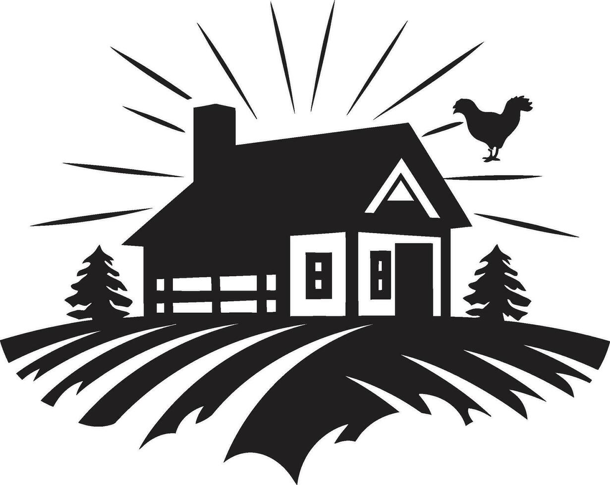 cosecha granja icono agricultores casa diseño en vector agrario granja emblema casa de Campo diseño vector icono