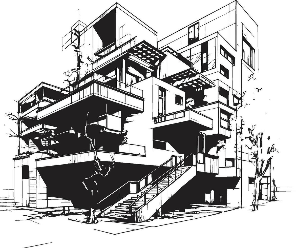 Architectural Ascendancy Symbol Multi Level Design Vector Icon Vertical Habitat Vision Multi Floor House Design Vector Icon