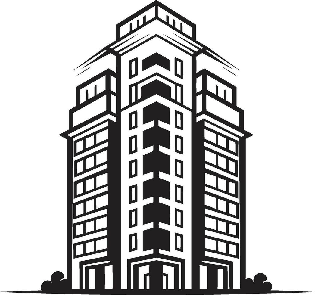 Skyscraper Matrix Heights Multifloor Cityscape Vector Design Metropolis Visions Multifloral Building Vector Icon in Cityscape