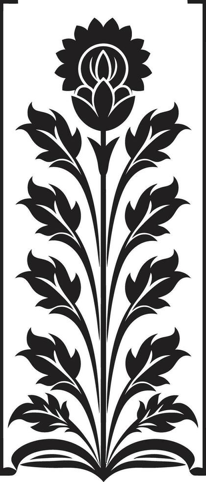 Abstract Petal Symmetry Black Florals Logo Geometric Petal Arrangements Floral Vector Icon