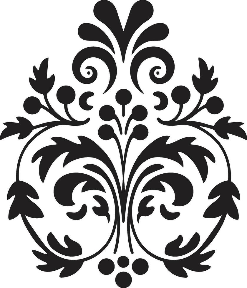 pétalo mosaico negro loseta floral icono estructurado floraciones geométrico floral diseño vector