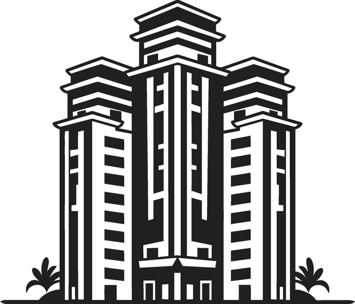 céntrico maravilla multifloral edificio vector icono horizonte esencia multipiso urbano paisaje vector diseño