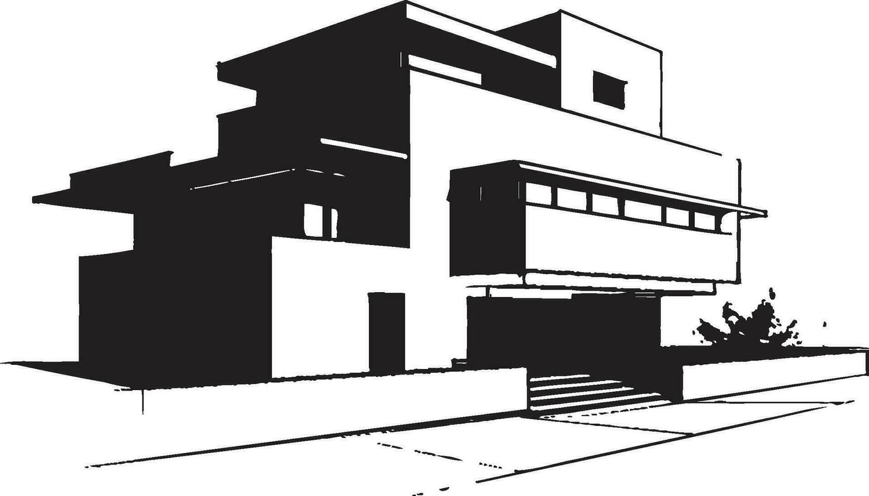 Modern Dwelling Vision Architecture Design Vector Icon Creative Home Concept House Idea Vector Logo