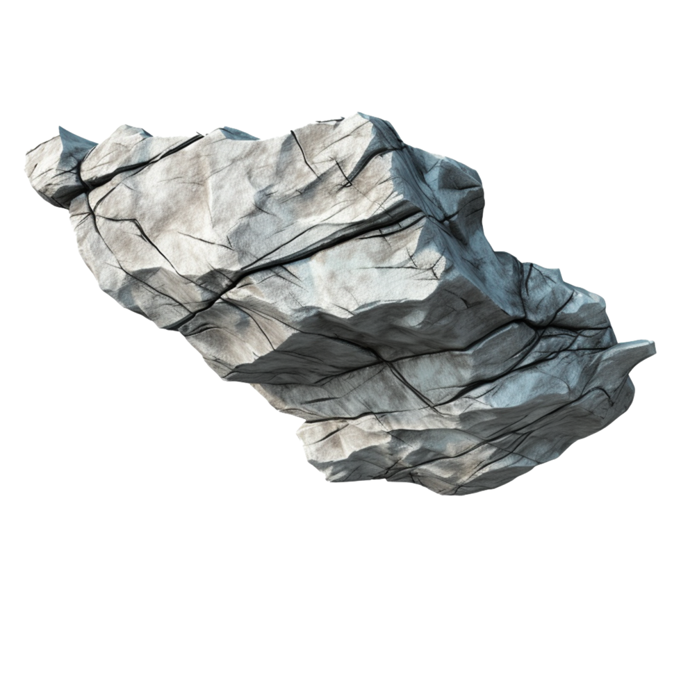 AI generated Flying flat surface stone png isolated on transparent background
