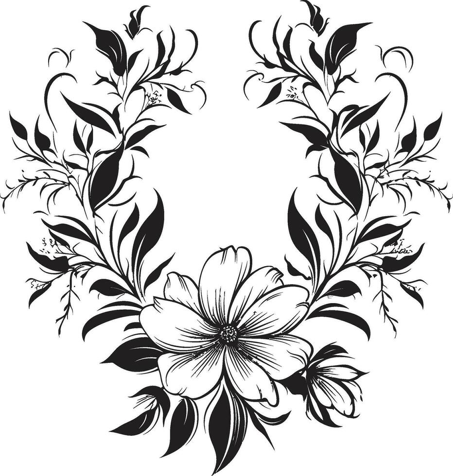 Artistic Noir Gardenia Dreams Intricate Vector Sketches Noir Petal Waltz Handcrafted Floral Iconic Designs