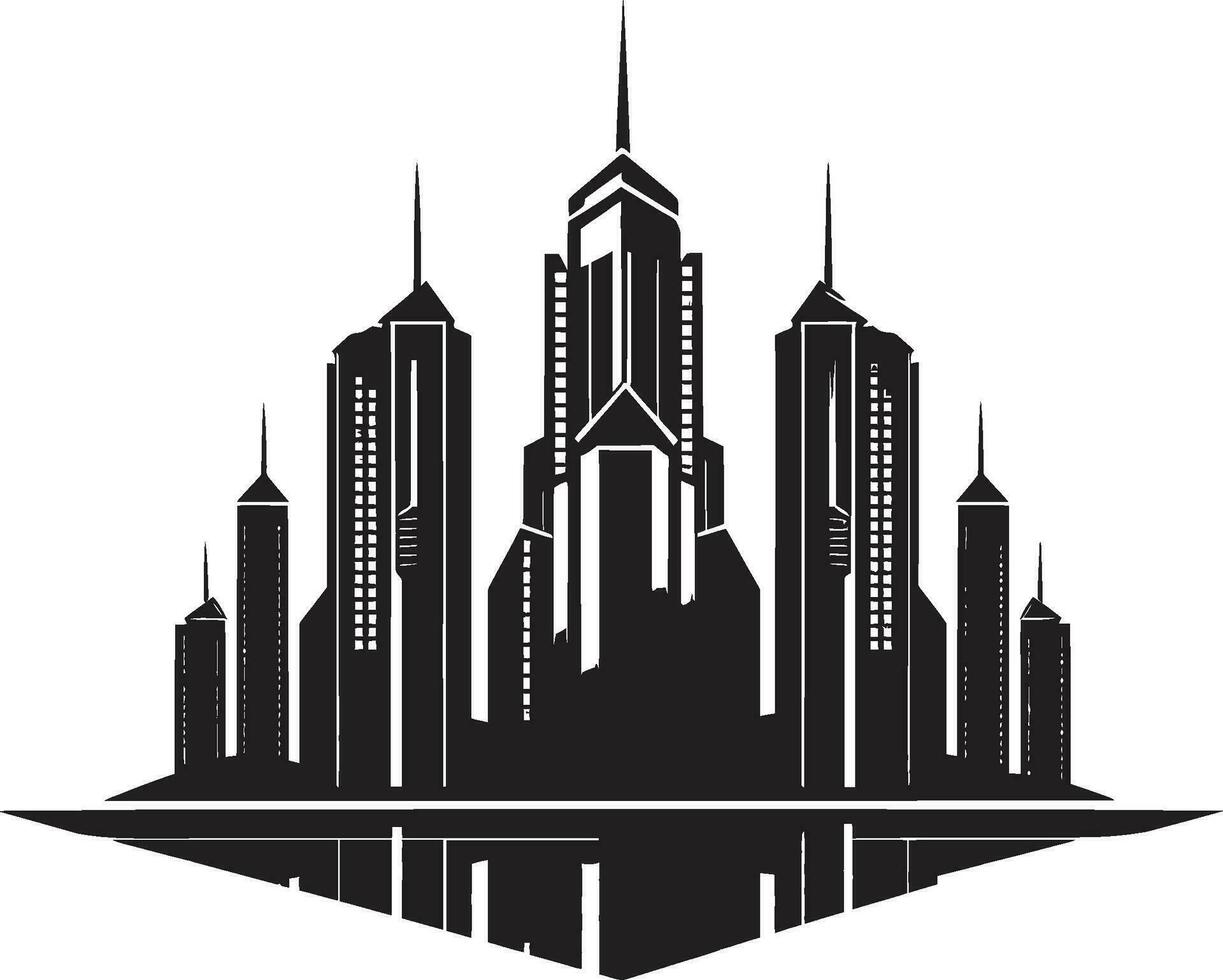 ciudad multipiso elevación vector logo de urbano edificio diseño horizonte ciudad vista contorno multipiso vector logo icono