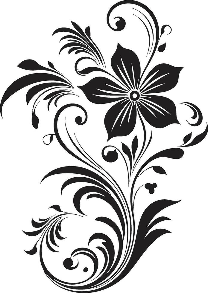 Playful Floral Designs Iconic Logo Element Regal Handcrafted Blossoms Vector Logo Design