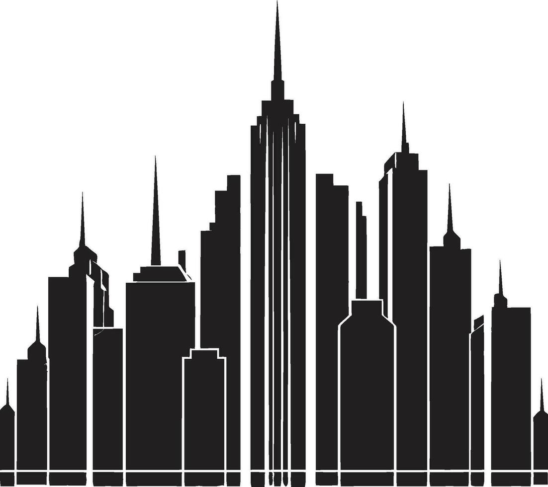 Skyline Tower Blueprint Cityscape Multifloor Vector Design City Horizon Illustration Multifloor Building in Vector Logo