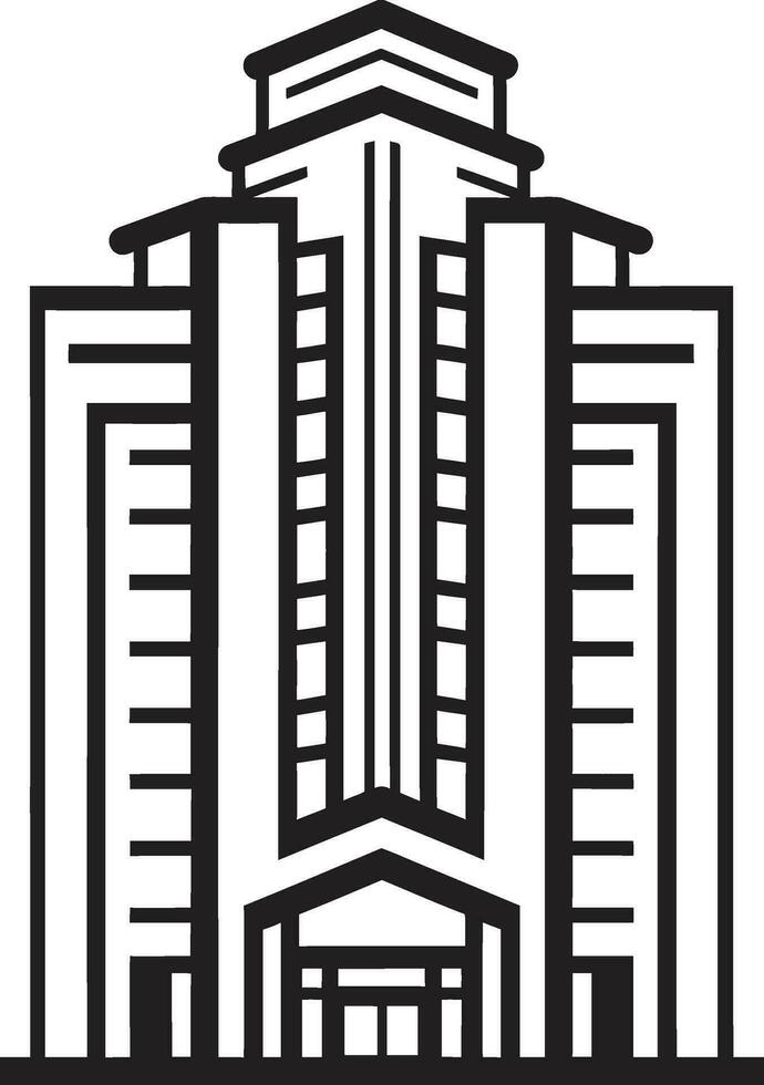 Urban Landscape Elevation Multifloor Cityscape Icon in Vector Logo Downtown Metropolis Symphony Multifloor Building Vector Design