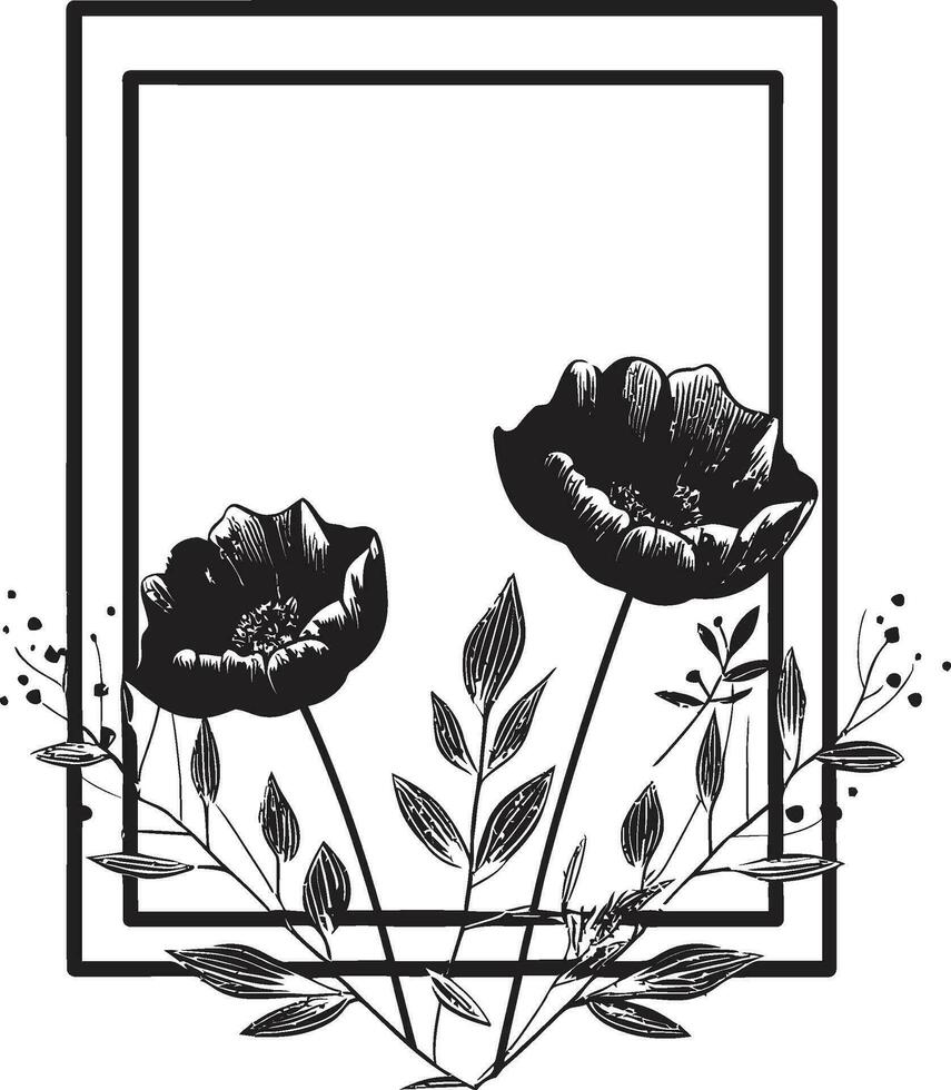 Clean Vector Whirl Minimalist Black Emblem Chic Handcrafted Florals Hand Rendered Icon
