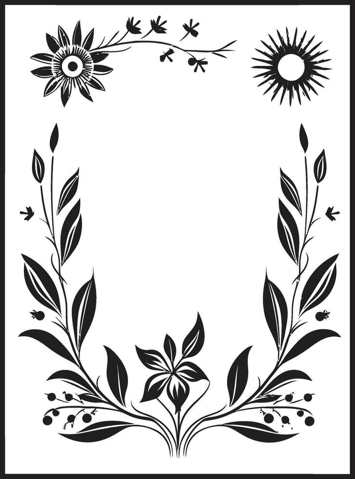Modern Botanical Minimalism Handcrafted Logo Design Graceful Noir Petal Cascade Minimal Hand Drawn Icon vector