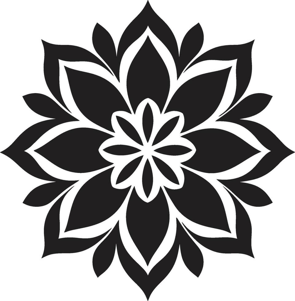 Abstract Floral Minimalism Black Vector Design Elegant Botanical Sketch Hand Drawn Black Emblem