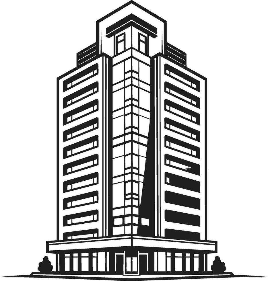 Skyline Dreamscape Heights Multifloor City Building Vector Icon City Vista Marvel Multifloral Skyscraper Vector Logo Design