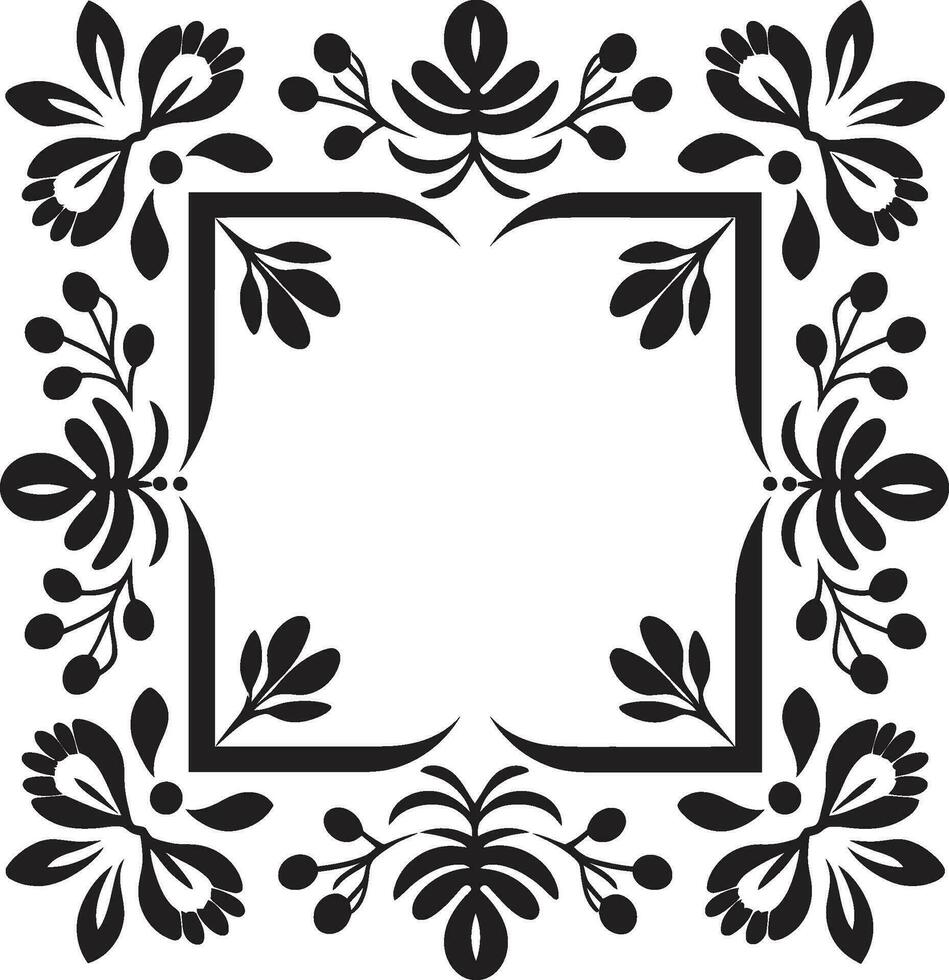 Abstract Petal Patterns Black Floral Icon Tiled Garden Geometric Floral Tile Pattern vector