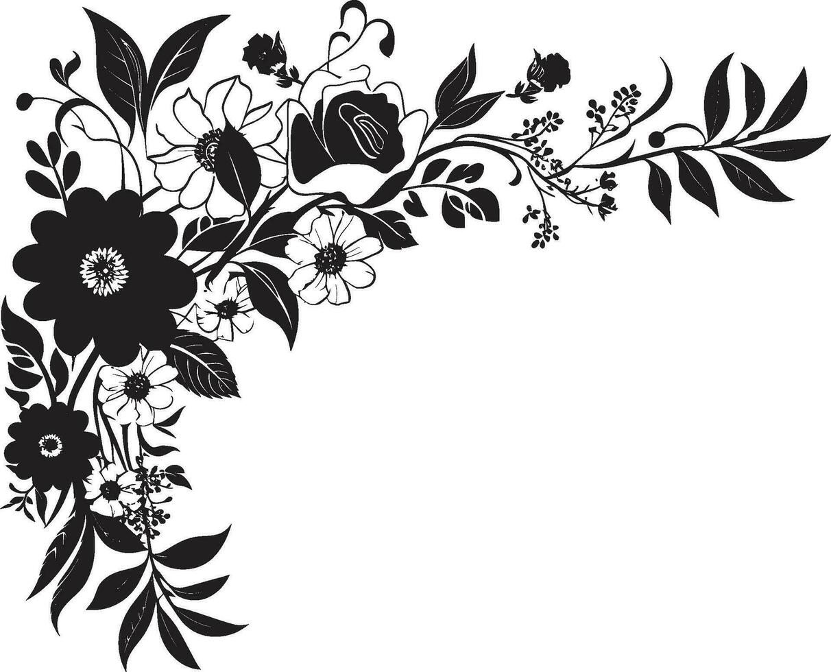 orgánico esquina adornos negro vector icono contemporáneo frontera acentos decorativo negro logo