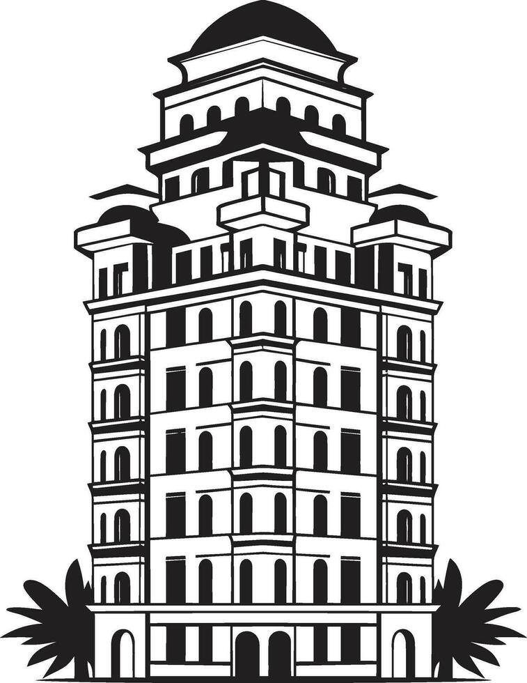 urbano matriz multipiso paisaje urbano vector logo paisaje urbano sueño multifloral edificio en vector icono