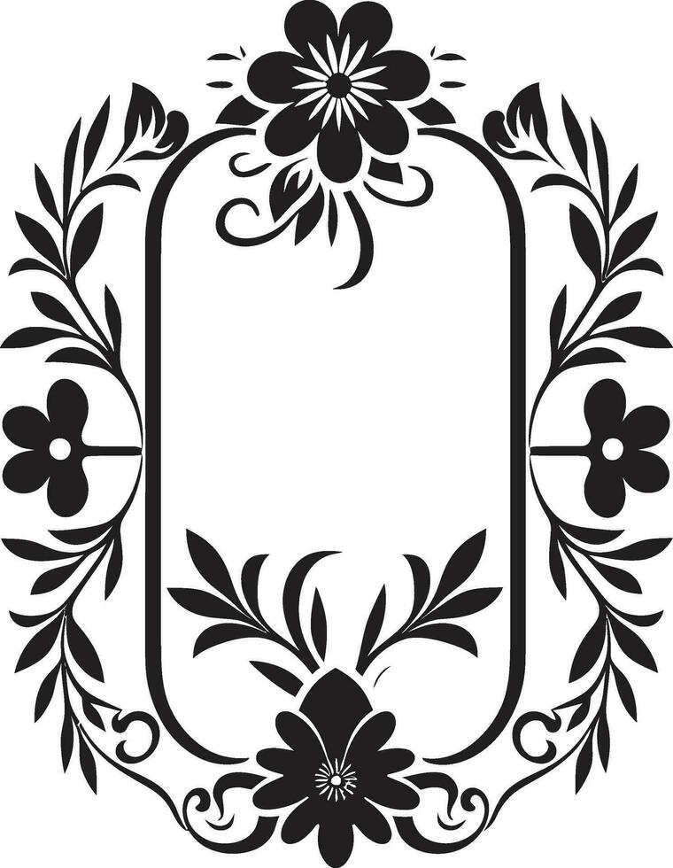 geométrico armonía negro loseta floral icono resumen jardín vector loseta modelo