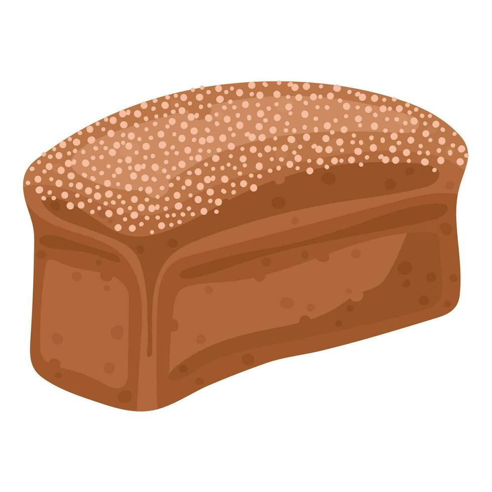 Bread brick, bakery icon, fresh rye bread. Vector isolated on a white background.