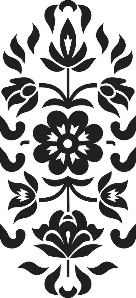 Geometric Petal Play Floral Tile Icon Tiled Botanicals Black Vector Floral Logo