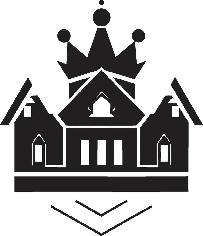 Charming Royal Mansion Cartoon Design for Vector Logo Cartoon Castle Silhouette Royal House Vector Icon Design