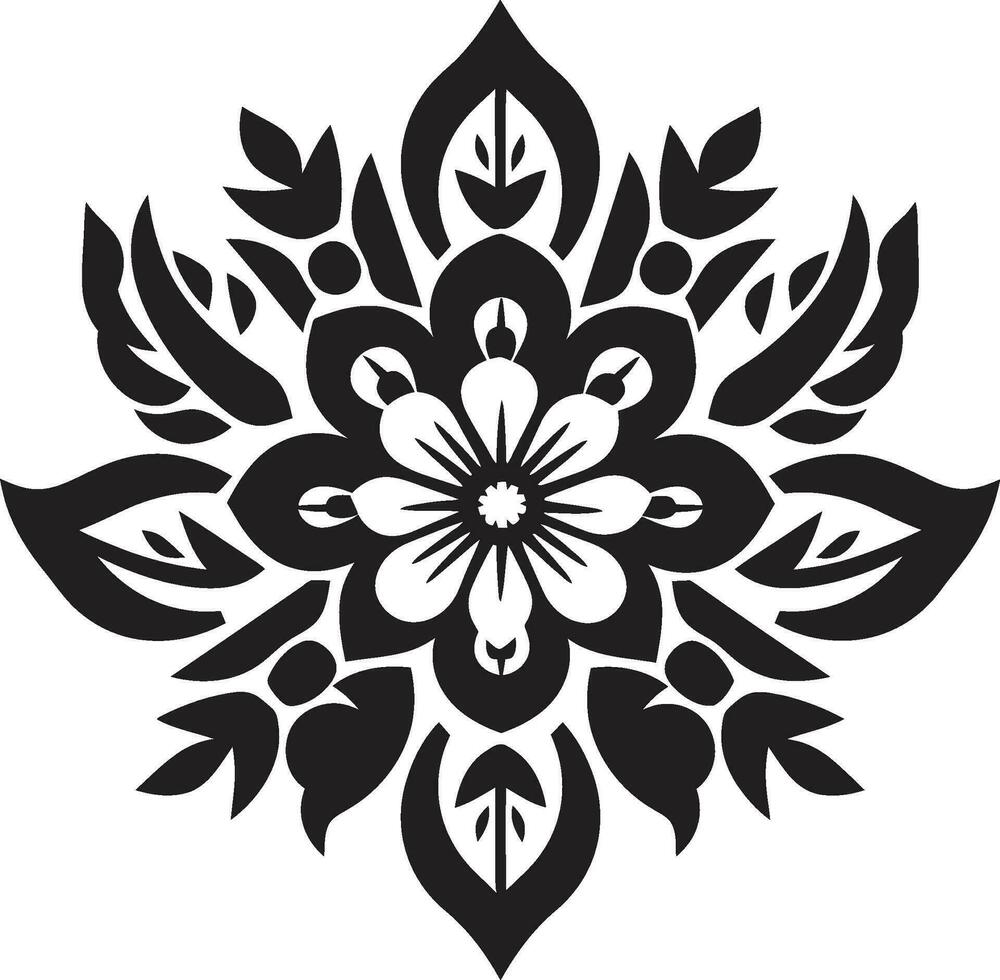 Cultural Radiance Ethnic Floral Logo Icon Folklore in Bloom Ethnic Floral Symbol Design vector