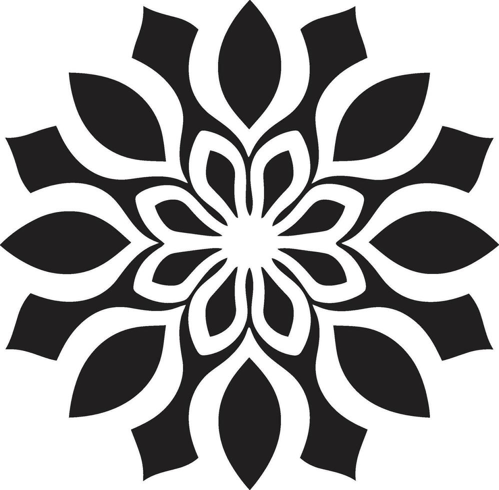 Minimalist Petal Sketch Elegant Hand Rendered Icon Elegant Vector Blossom Black Iconic Logo Emblem