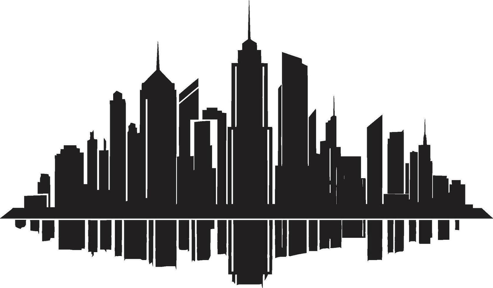 Skyline Multifloor Design Urban Building in Vector Icon Metropolitan Cityscape Emblem Multifloor Vector Logo Icon
