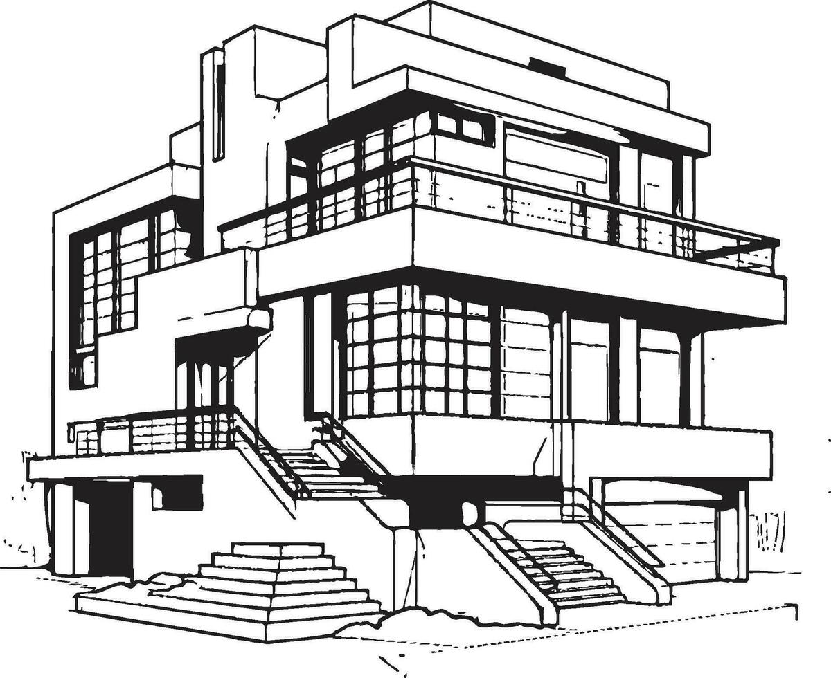 Triplex Horizon Haven Urban Icon of Architectural Charm Tri Skyscraper Living Emblematic Vector of Urban Elegance