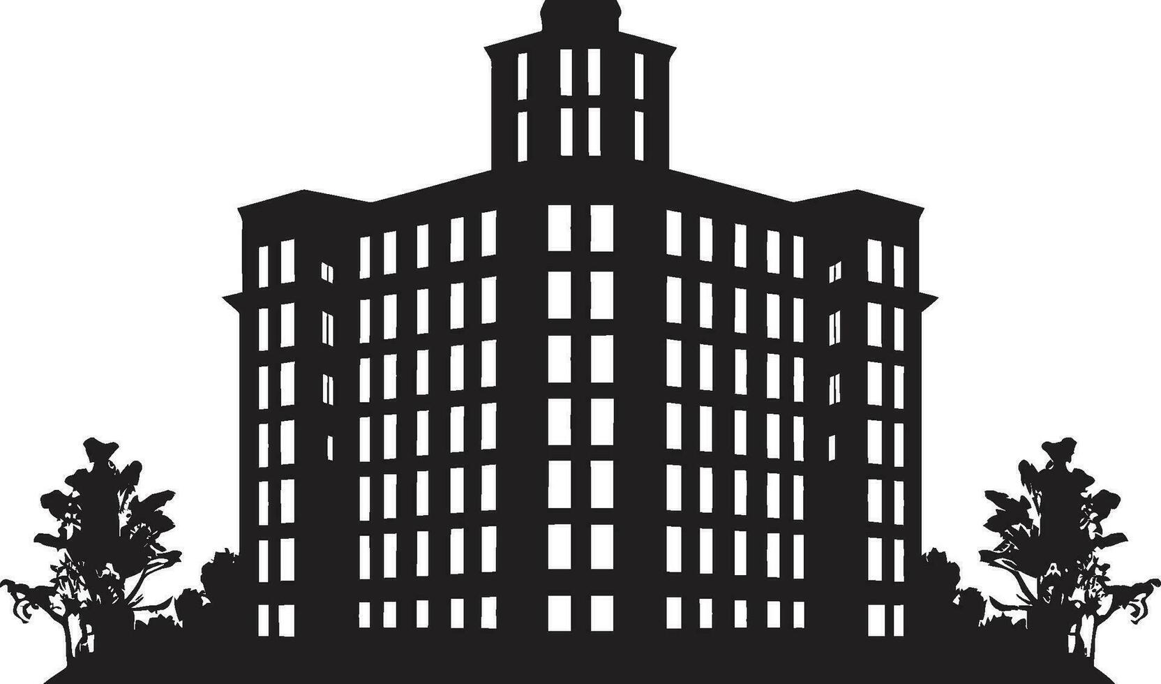Skyline Visionary Multifloor Urban Building Vector Design City Vista Layers Multifloral Cityscape Vector Emblem Design