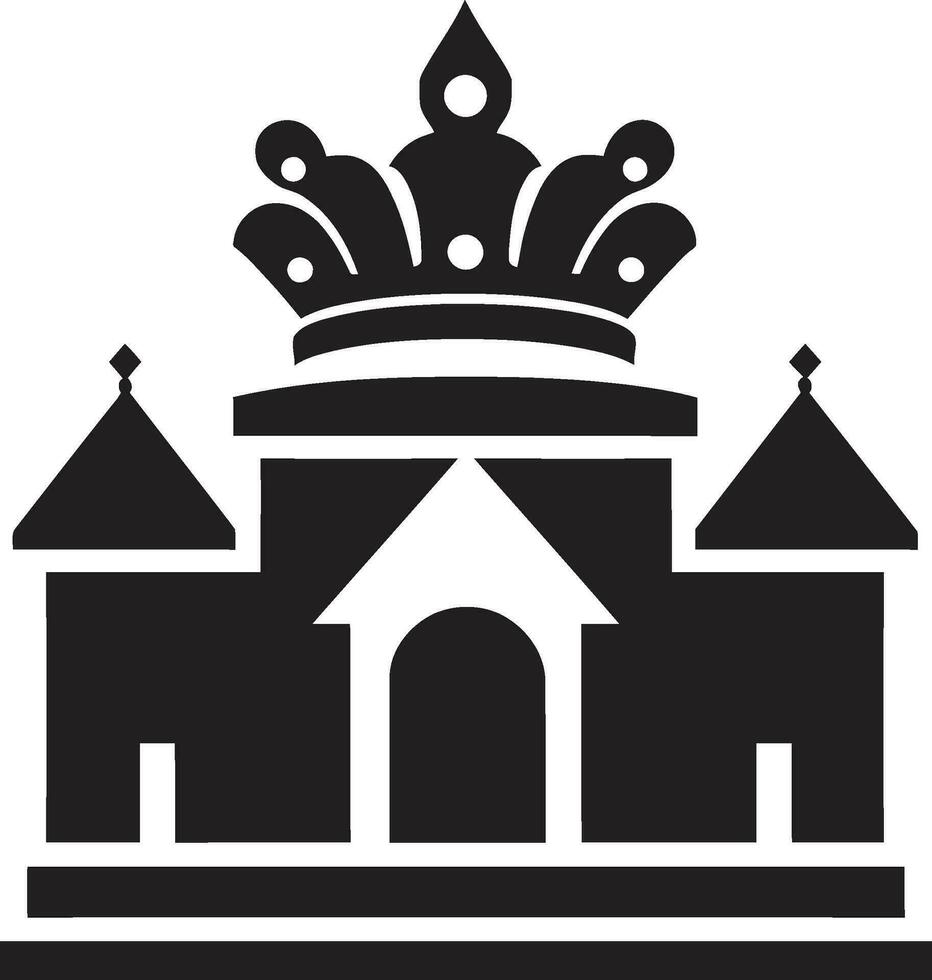 Enchanting Palace Illustration Cartoon Vector Logo Icon Animated Royal Residence Cartoon House Design in Vector