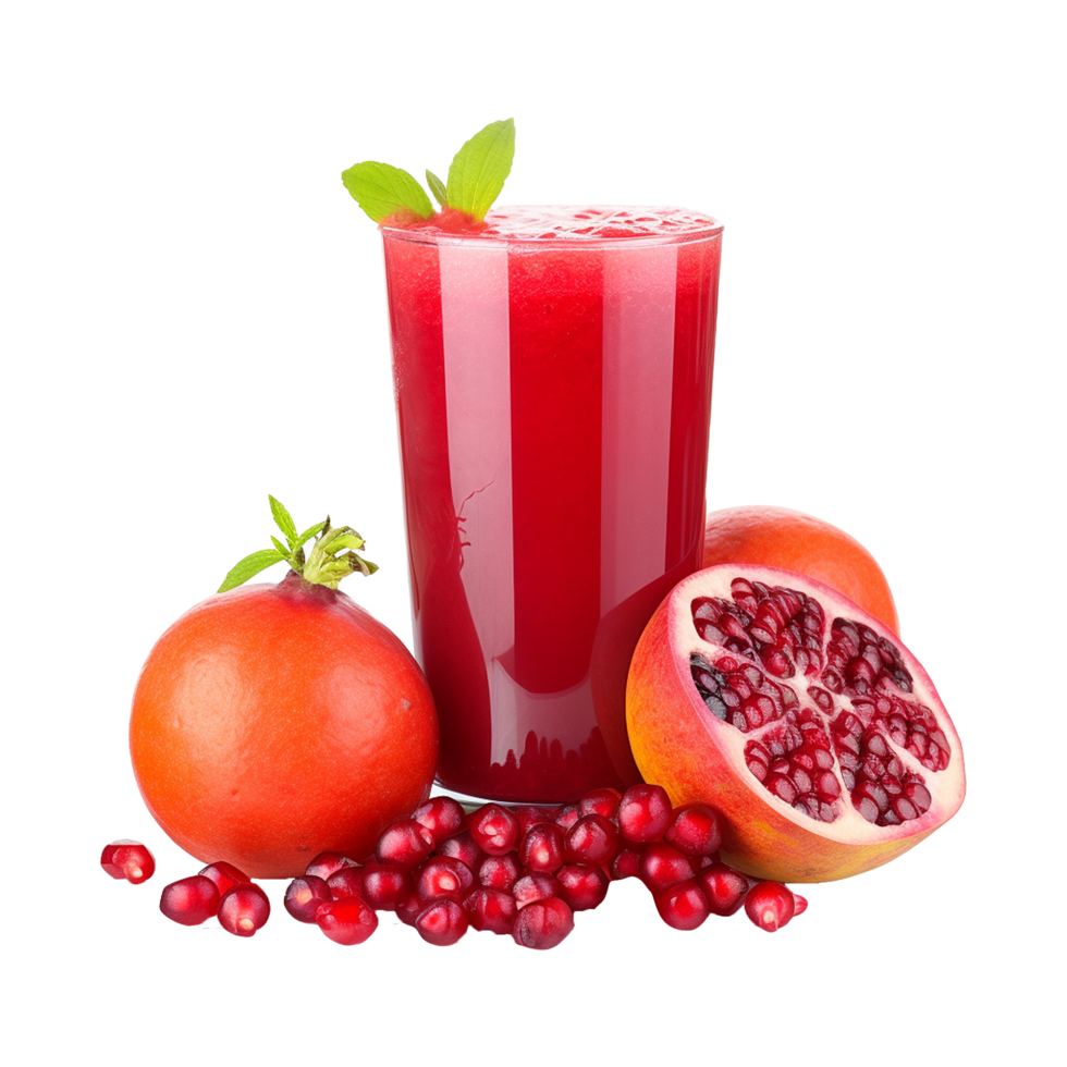 AI generated Realistic glass of red juice isolated on transparent background png