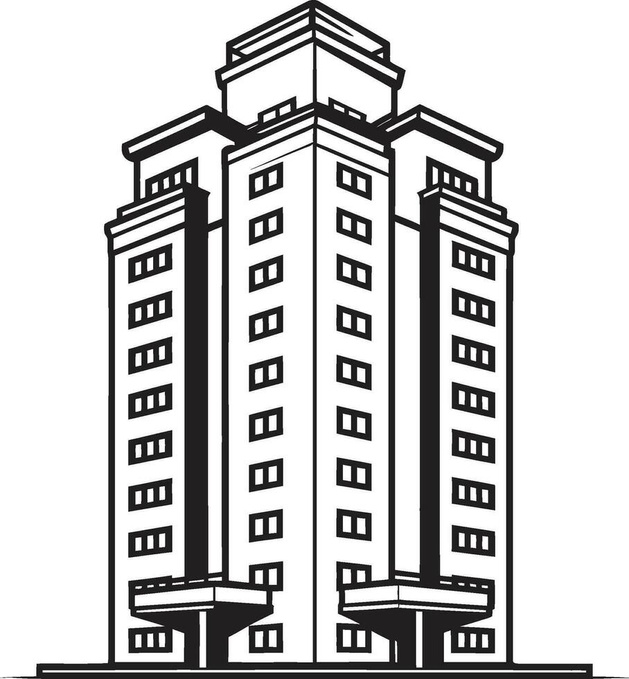 Metropolis Spectrum Multifloor Cityscape Vector Design Downtown Marvel Multifloral Building Vector Icon