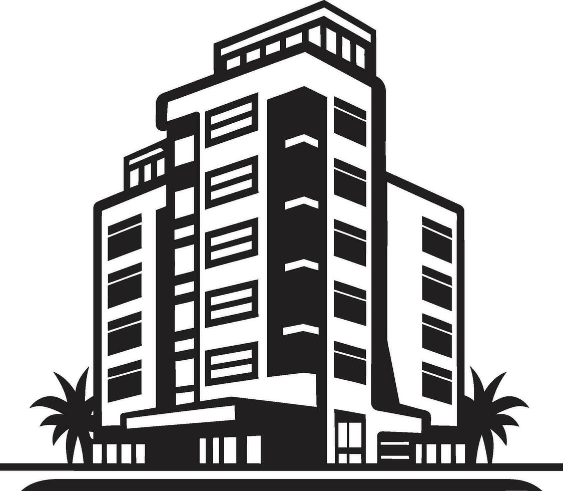 Cityline Visions Multifloral Cityscape Vector Logo Urban Tapestry Multifloor Cityscape Vector Icon