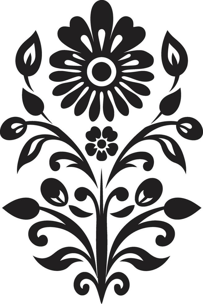 Tribal Heritage Bloom Ethnic Floral Logo Icon Artisan Blossom Ethnic Floral Emblem Design vector