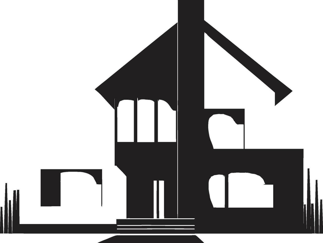 Simple Habitat Mark Minimal House Design in Vector Contemporary Dwelling Icon Minimal House Vector Emblem
