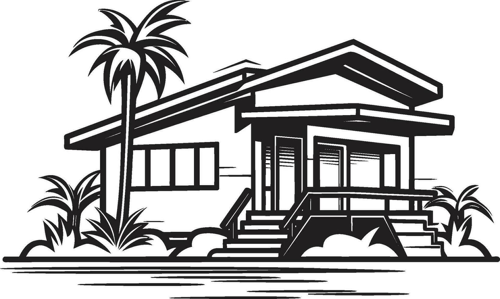 Robust Home Sketch Thick House Icon Design Strong Domicile Symbol Bold House Sketch Vector Logo