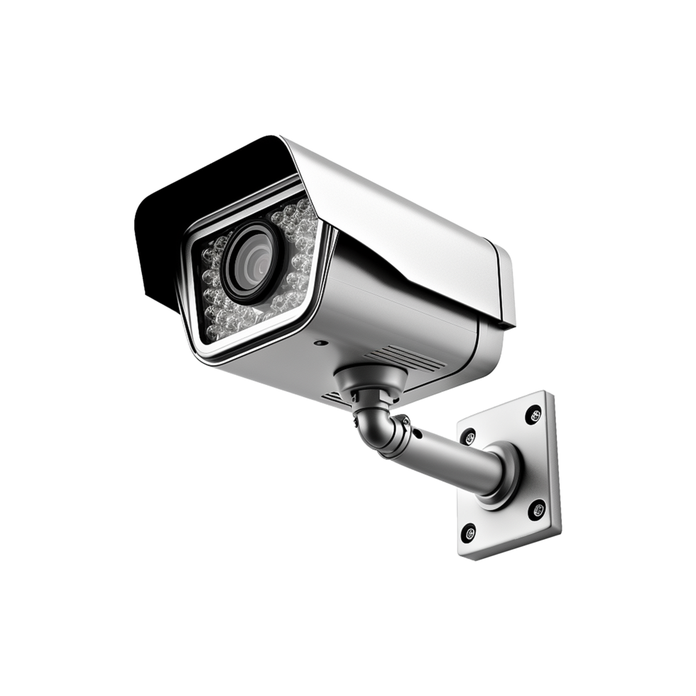 ai generato parete montare cctv sicurezza telecamera isolato su trasparente sfondo png