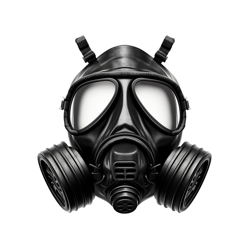 AI generated Gas mask up close isolated on transparent background png