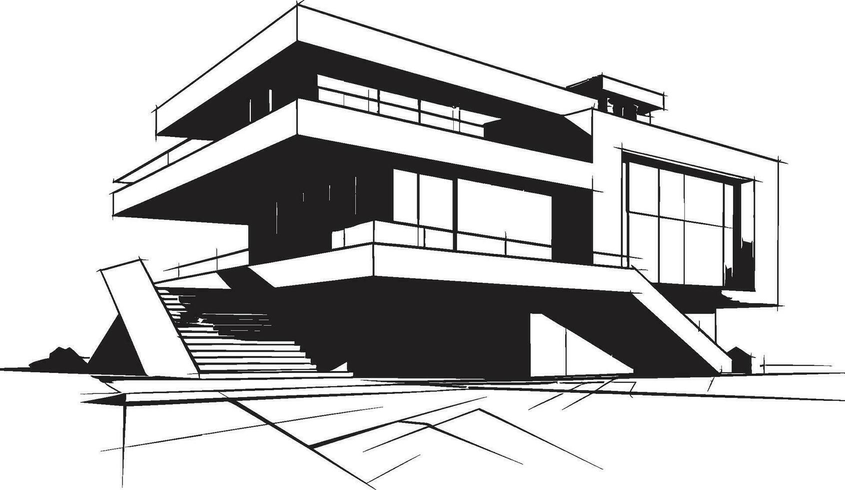 Creative Home Concept House Idea Vector Logo Futuristic Habitat Mark Architecture Design Vector Emblem