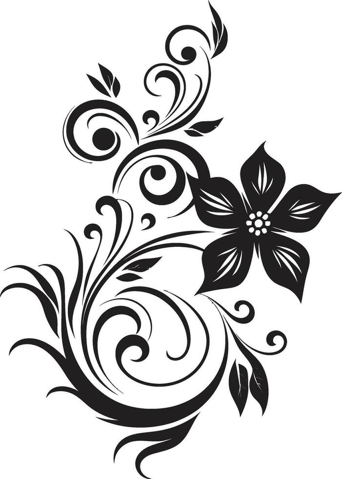 Radiant Handcrafted Leaves Iconic Logo Symbol Captivating Floral Elegance Hand Rendered Vector Icon