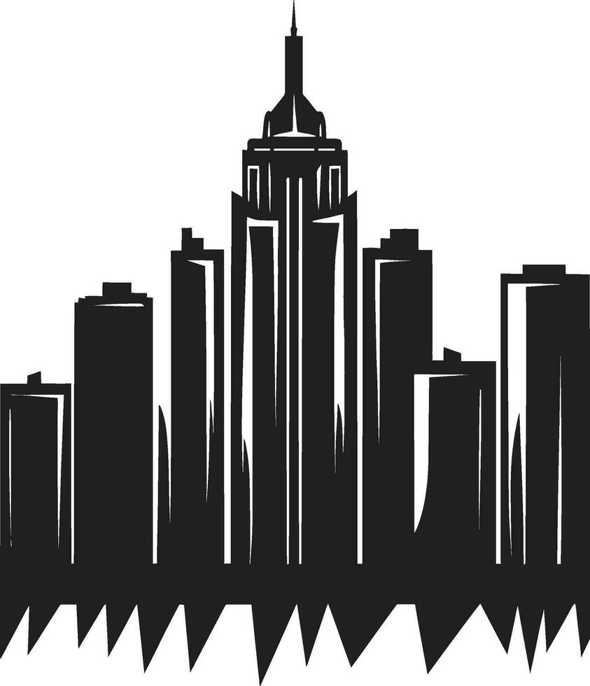Urban Matrix Heights Multifloor City Building Vector Icon Cityline Elevation Multifloor Building in Vector Logo