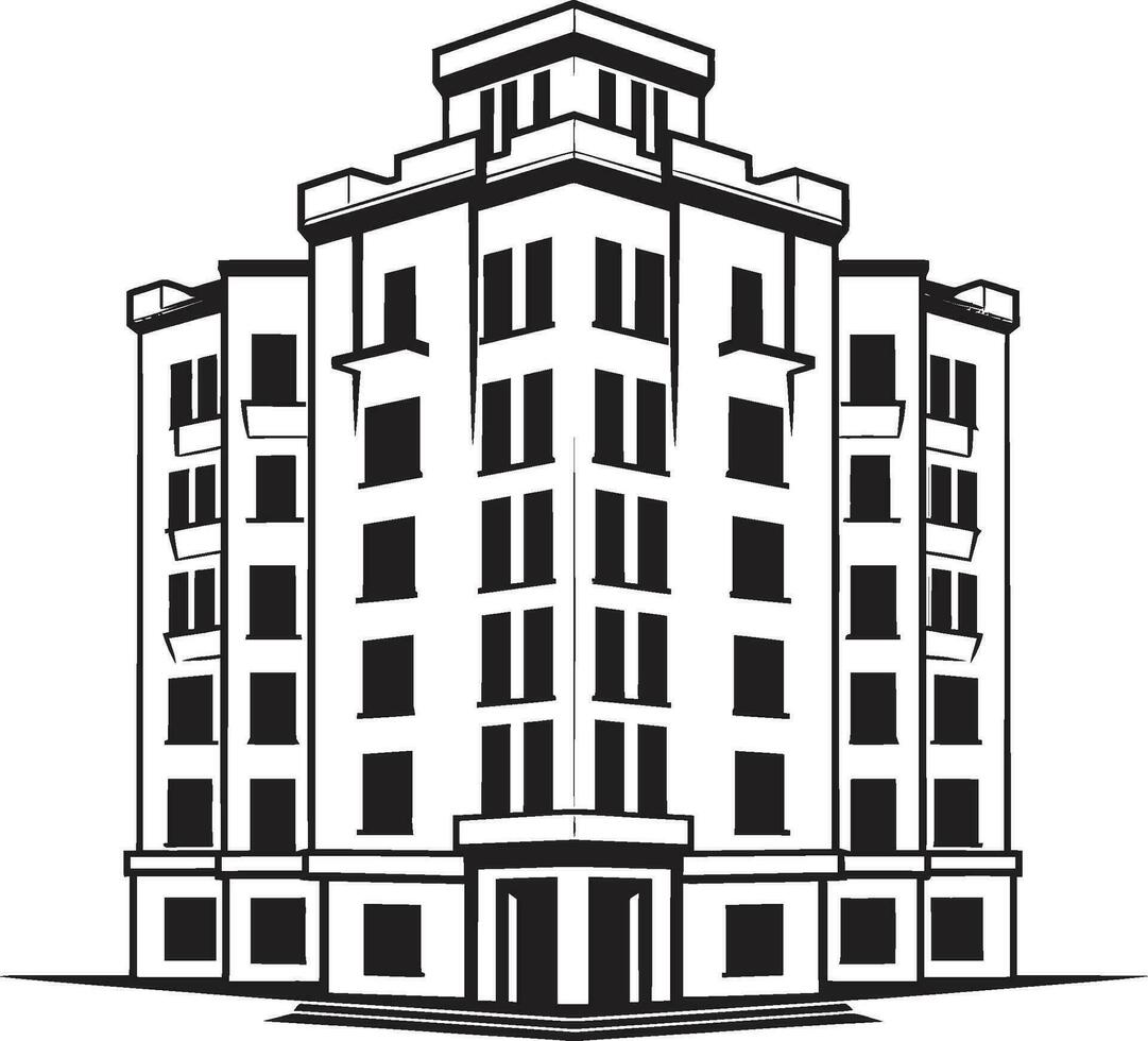 Metropolis Spectrum Multifloor Cityscape Vector Design Downtown Marvel Multifloral Building Vector Icon